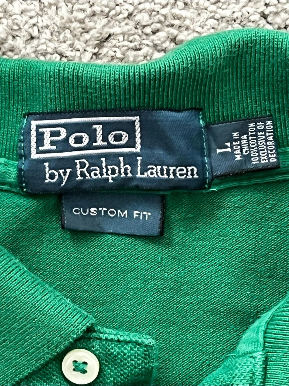 Polo by Ralph Lauren - Green Polo with Embroidered Crest - Men’s Size L